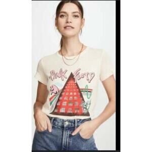 Chaser Pink Floyd Graphic‎ T Shirt  Cream Paint Splatter NWT Tee Top Size Small